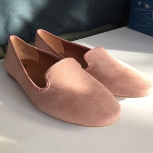 H&M baby pink velvet flats